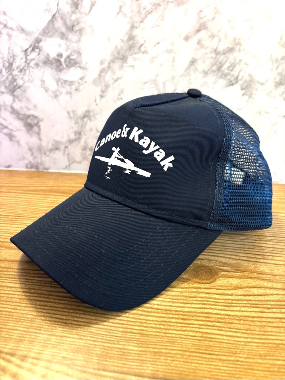 Otto Canoe & Kayak Baseball Cap Trucker Hat Black White Mesh